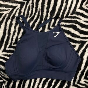 Gymshark Navy High-Neck Padded Sports Bra